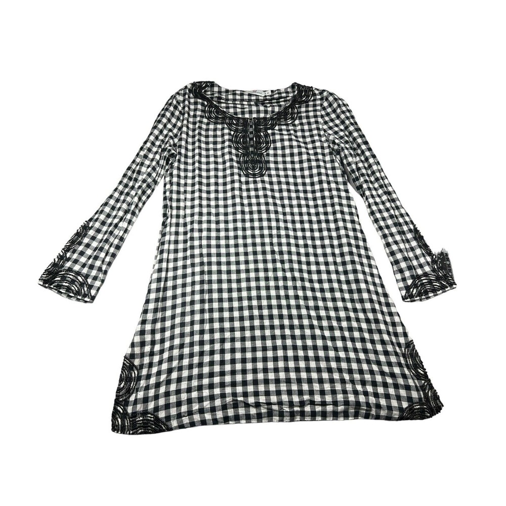 Vineyard Vines Size‎ XS Beaded Lounge Dress Black White Check